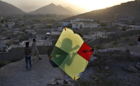 Pretty scene of kite flying in