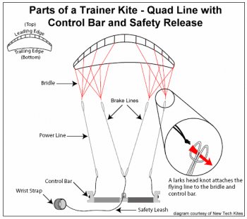 Basic parts of a trainer kite