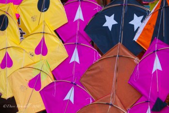 colourful kites for sale at festival in India