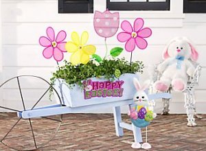 Happy Easter Flower Stakes Planter Idea