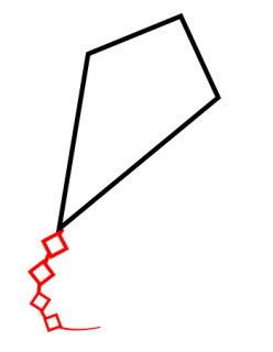 How to draw a cartoon kite