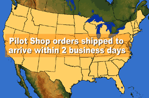 Pilot Shop orders shipped to arrive within 2 business days