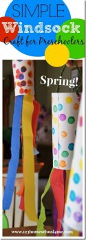 Simple Windsock Spring Craft for Kids - This is such a fun, simple craft for kids from Toddler and Preschool to Kindergarten and 1st-3rd grade. My kids LOVE using Bingo Markers.