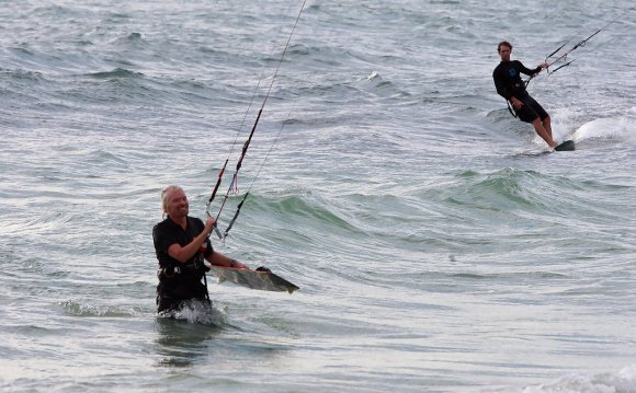 Richard Branson Kite Surfing