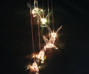 Solor Powered Hummingbid Wind Chimes