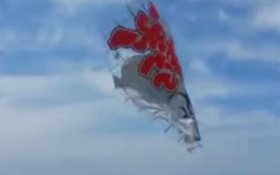 The kite was flying at 650 feet in the air before it began its terrifying descent to the ground.