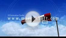 3D Animation - Windsock and Clouds