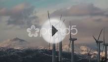 clip 357929: Rows of wind turbines against snow - HD